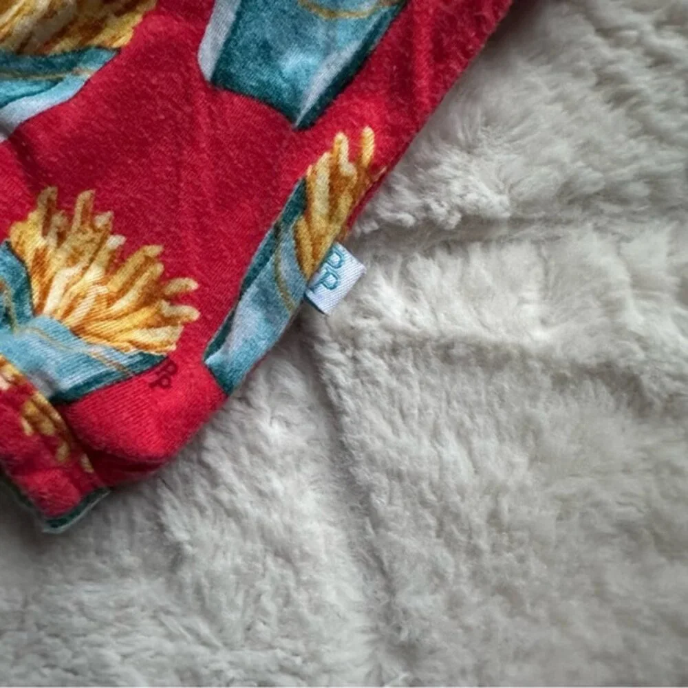 Posh Peanut | “Time Fries” Red Ruffle Butt Shorts Romper | Size 6-9 Months